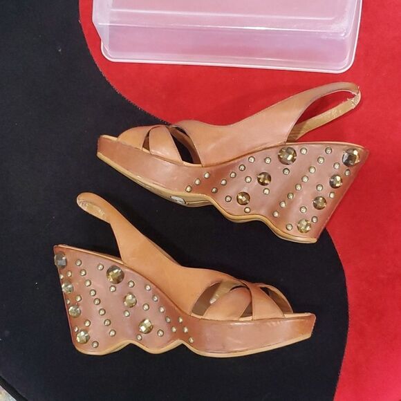 Rare Y2K Nike Air G Series Studded Wedge Shoes in Brown Size 7 - Picture 6 of 12